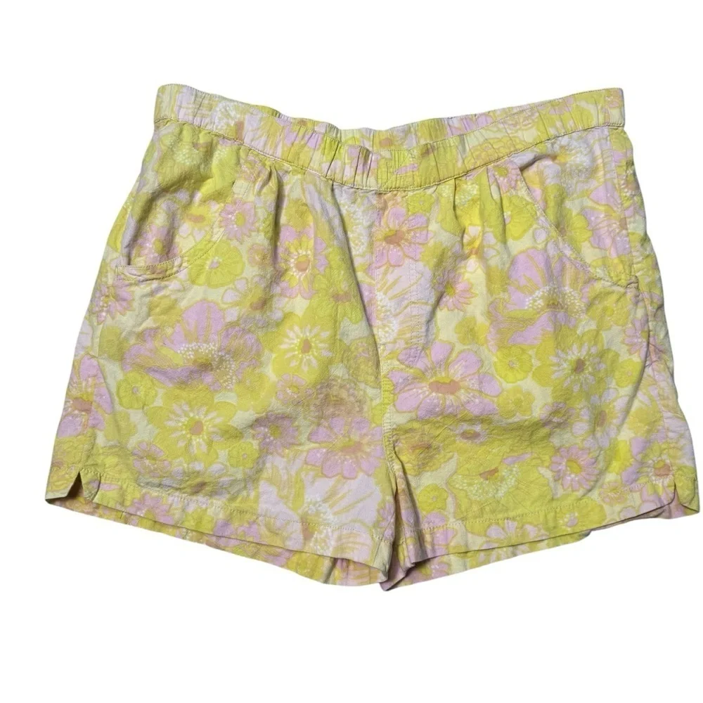 Free People Palo Duro Yellow Floral Shorts Size M